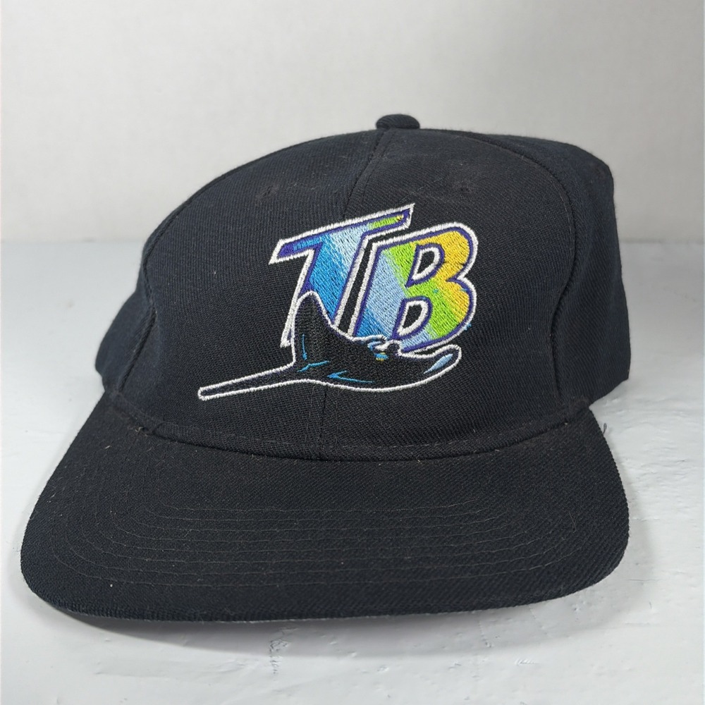 Deadstock Twins Enterprise Tampa Bay Devil Rays Black MLB Snapback Hat